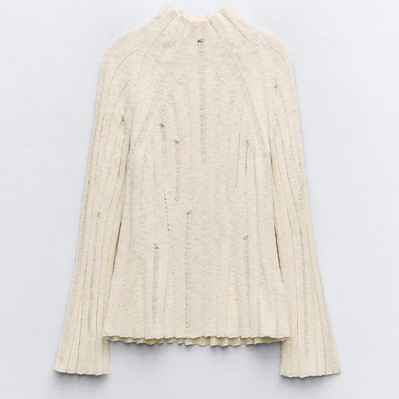 🎁Zara Ribbed Knit Cotton Sweater - New🎁 - Picture 5 of 15